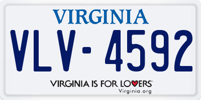 VA license plate VLV4592