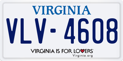 VA license plate VLV4608