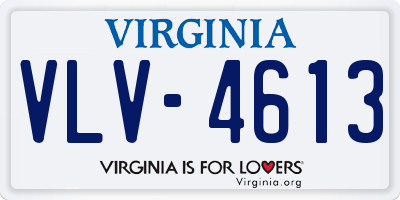 VA license plate VLV4613