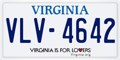 VA license plate VLV4642