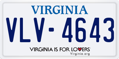 VA license plate VLV4643