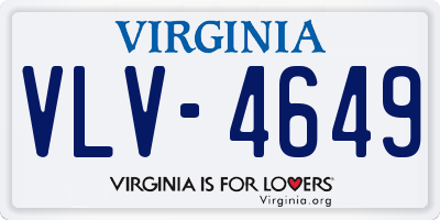 VA license plate VLV4649