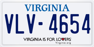 VA license plate VLV4654