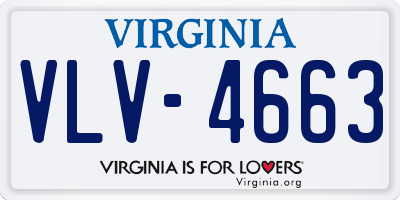 VA license plate VLV4663