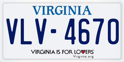 VA license plate VLV4670