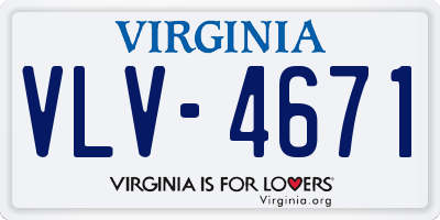 VA license plate VLV4671