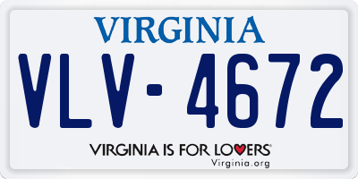 VA license plate VLV4672