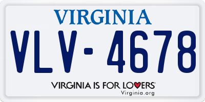 VA license plate VLV4678