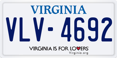 VA license plate VLV4692