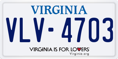 VA license plate VLV4703