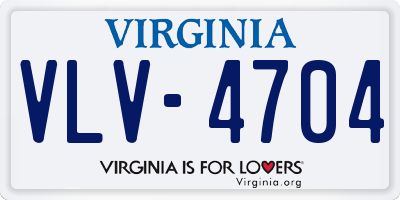 VA license plate VLV4704