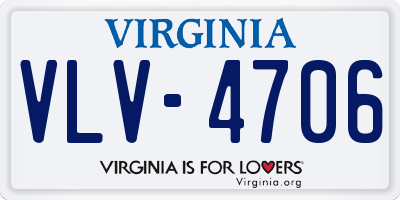 VA license plate VLV4706