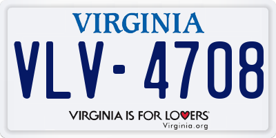 VA license plate VLV4708