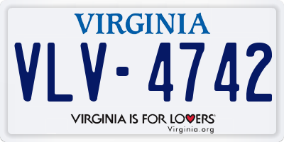 VA license plate VLV4742