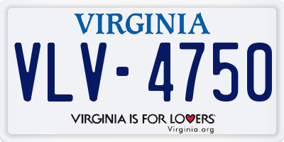 VA license plate VLV4750