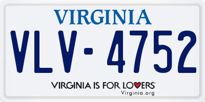 VA license plate VLV4752