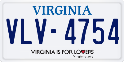 VA license plate VLV4754