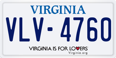 VA license plate VLV4760