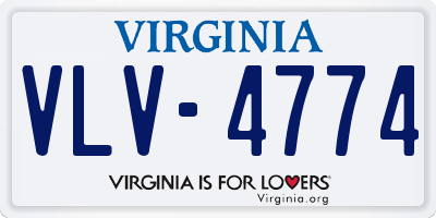 VA license plate VLV4774