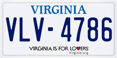 VA license plate VLV4786