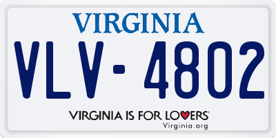 VA license plate VLV4802