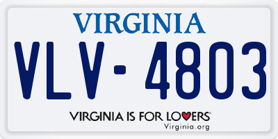 VA license plate VLV4803