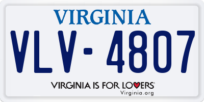 VA license plate VLV4807