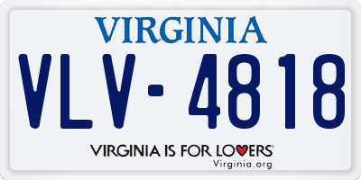 VA license plate VLV4818