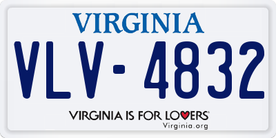 VA license plate VLV4832