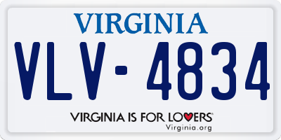 VA license plate VLV4834