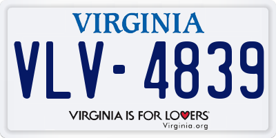 VA license plate VLV4839