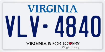 VA license plate VLV4840