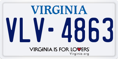 VA license plate VLV4863