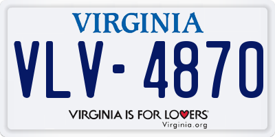 VA license plate VLV4870