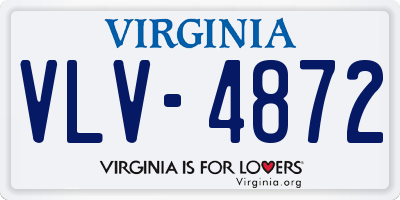 VA license plate VLV4872