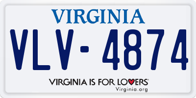 VA license plate VLV4874