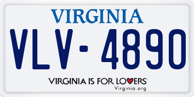 VA license plate VLV4890