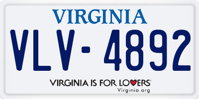 VA license plate VLV4892