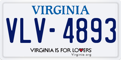 VA license plate VLV4893