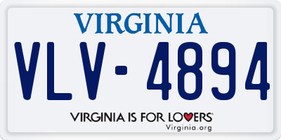 VA license plate VLV4894