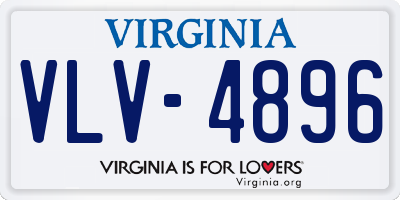 VA license plate VLV4896