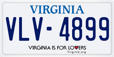 VA license plate VLV4899