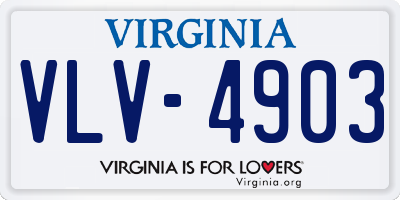 VA license plate VLV4903