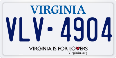 VA license plate VLV4904