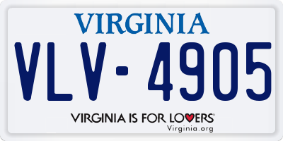 VA license plate VLV4905