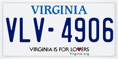 VA license plate VLV4906