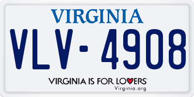 VA license plate VLV4908