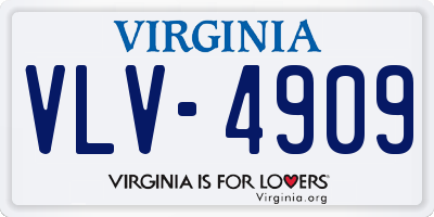 VA license plate VLV4909