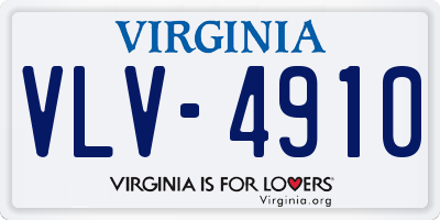VA license plate VLV4910