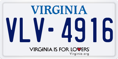 VA license plate VLV4916